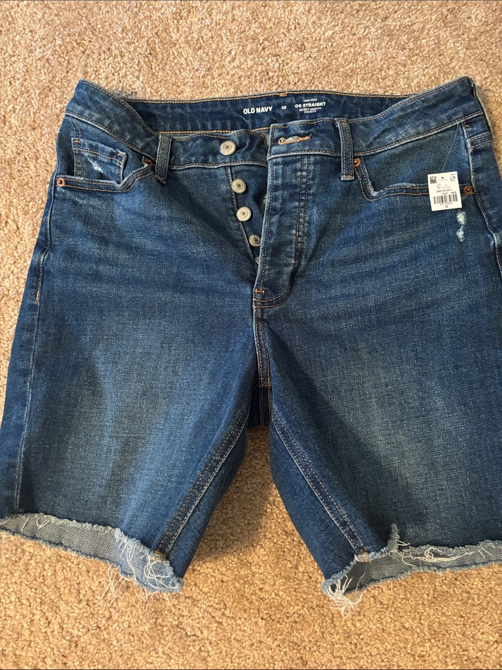 Old Navy Medium Blue Denim Raw Hem Shorts
